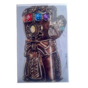 The Infinity Gauntlet Print from an Original Wood Burning by Legal Burning